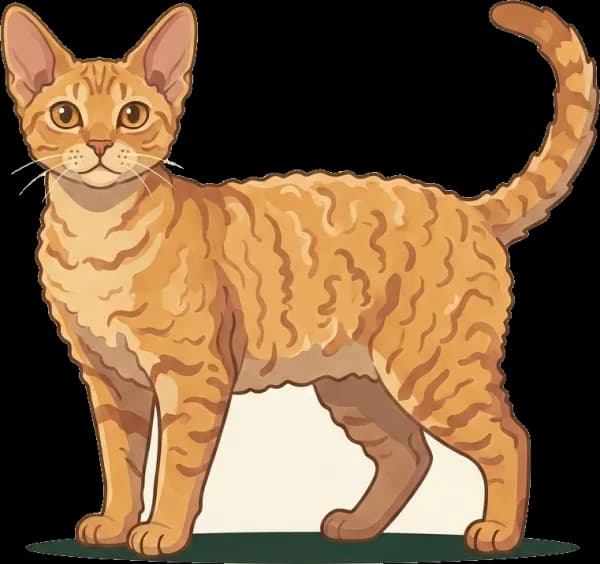 Illustration: Katzenfutter für Rexkatze: Energie & Herz