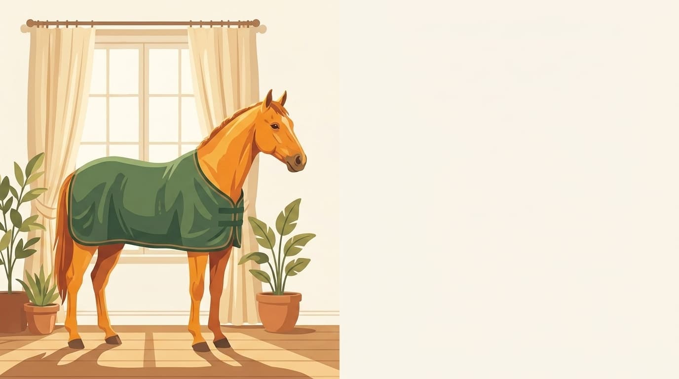 Symbolische Illustration: ein gesundes Pferd steht ruhig und entspannt in weichem Tageslicht. Keine fachliche Aussage.
