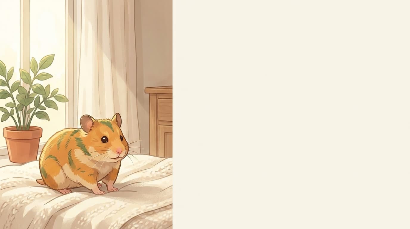 Symbolische Illustration: ein gesunder Hamster sitzt ruhig in weichem, warmem Licht. Keine fachliche Aussage.