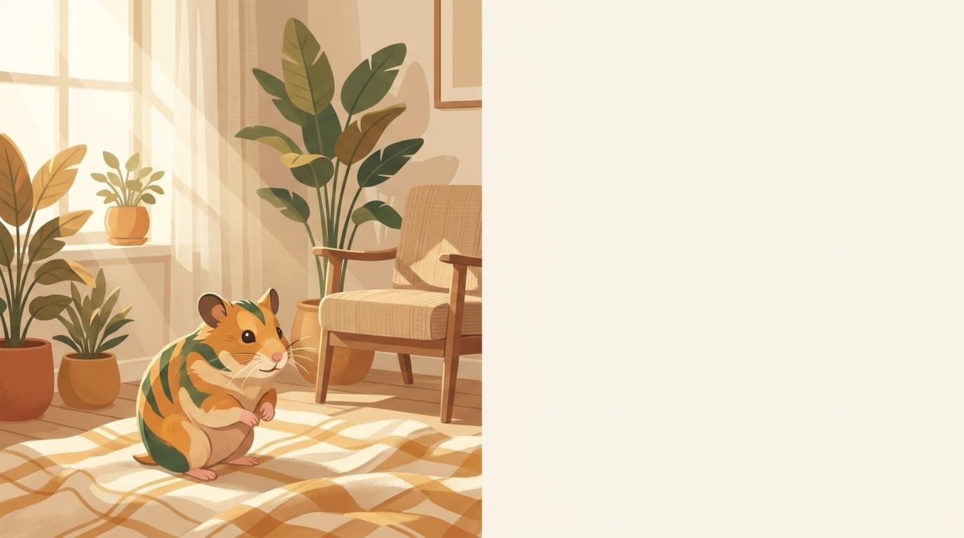 Symbolische Illustration: ein gesunder Hamster sitzt ruhig in weichem, warmem Licht. Keine fachliche Aussage.