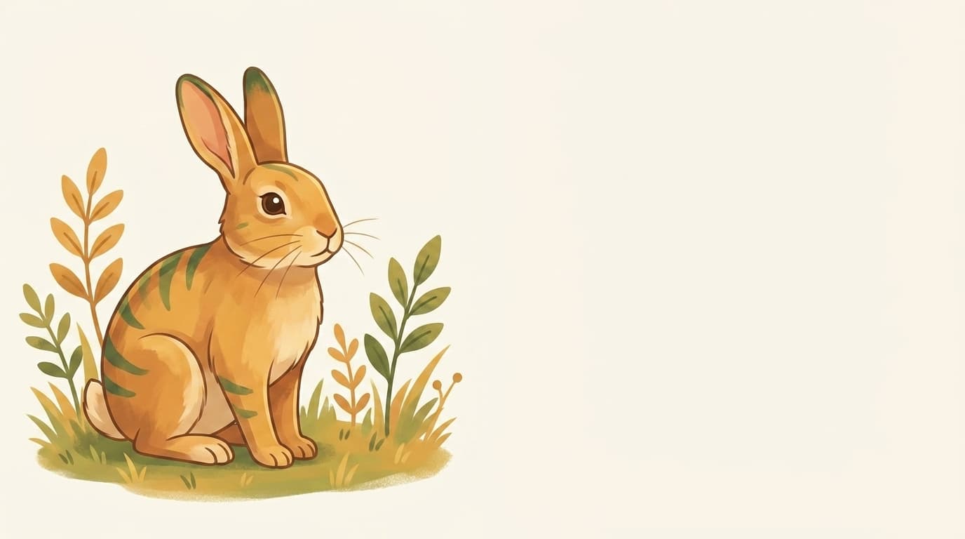 Symbolische Illustration: ein gesundes Kaninchen sitzt ruhig in weichem, warmem Licht. Keine fachliche Aussage.