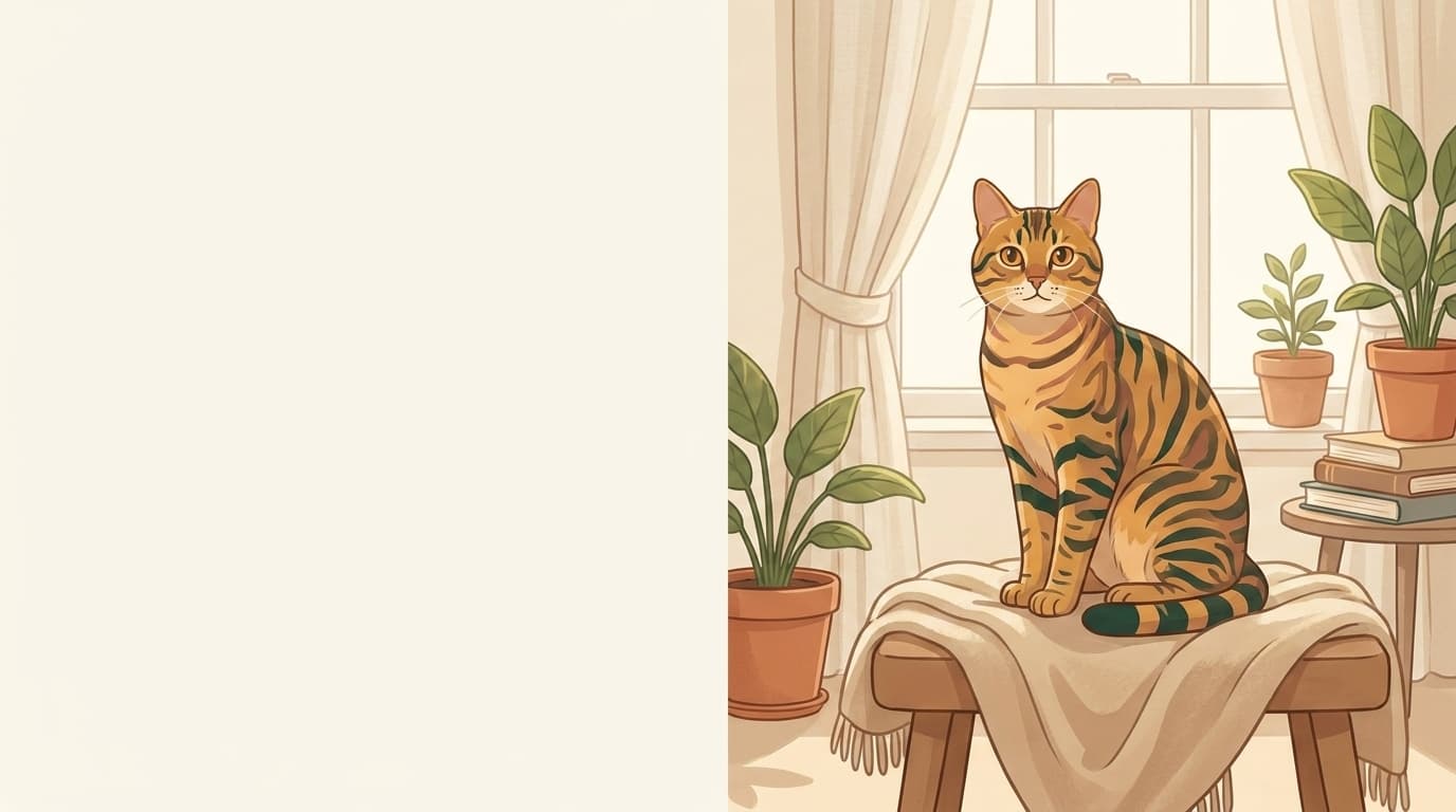 Symbolische Illustration: eine gesunde Katze ruht ruhig und entspannt in weichem Licht. Keine fachliche Aussage.