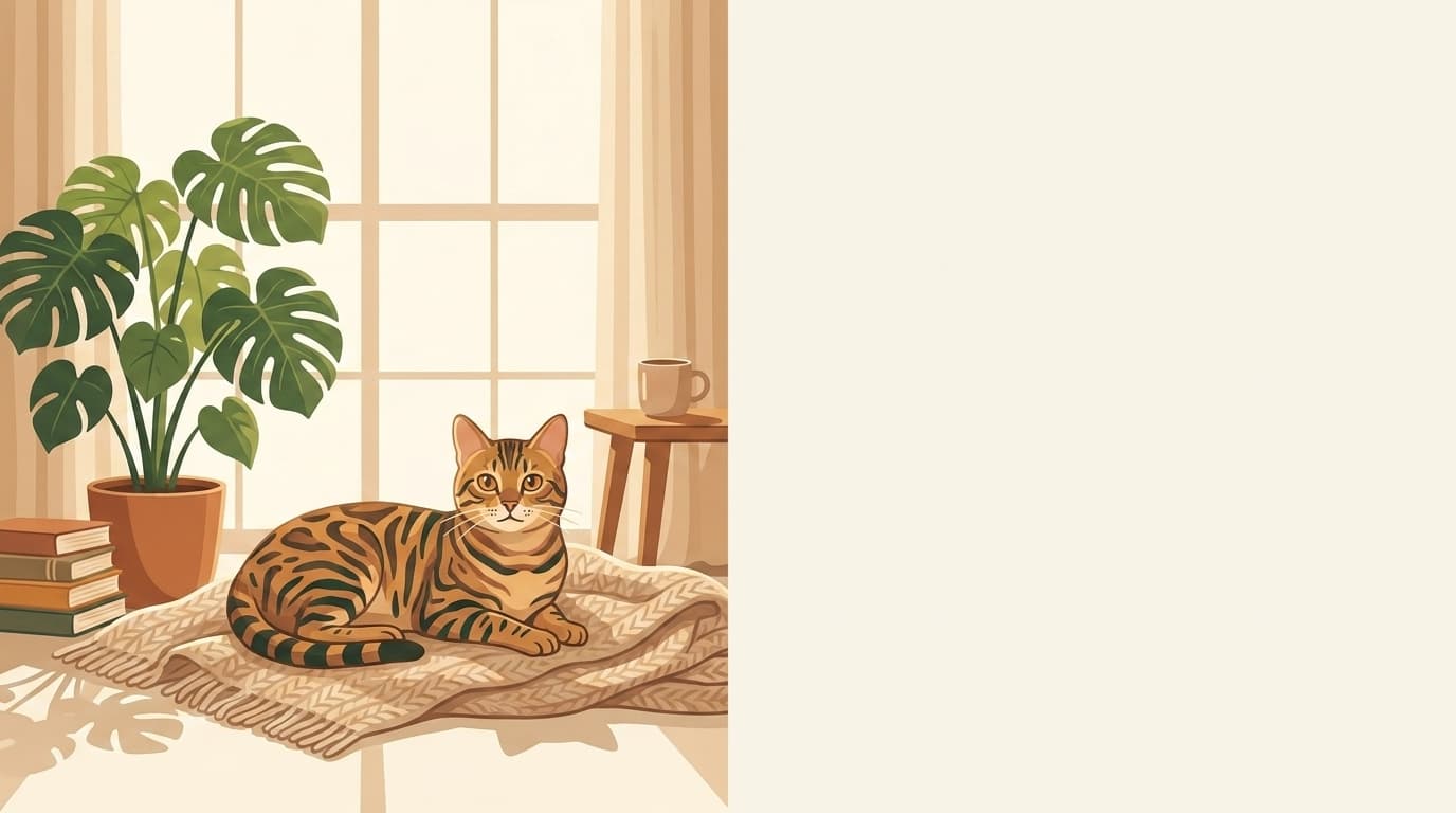 Symbolische Illustration: eine gesunde Katze ruht ruhig und entspannt in weichem Licht. Keine fachliche Aussage.