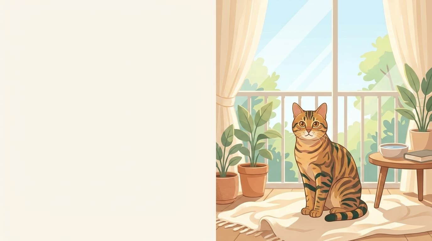 Symbolische Illustration: eine gesunde Katze ruht ruhig und entspannt in weichem Licht. Keine fachliche Aussage.