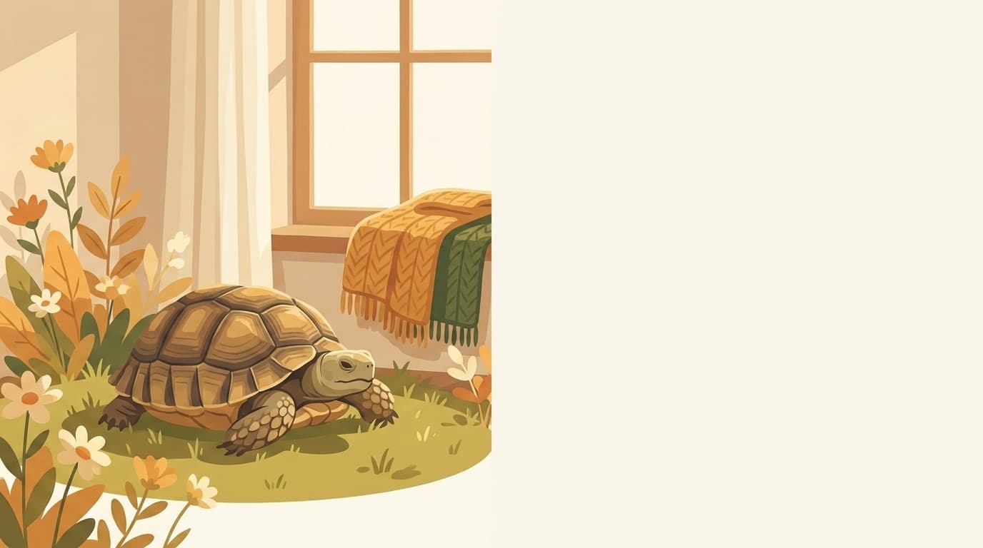 Symbolische Illustration: eine gesunde Landschildkröte ruht ruhig in sanftem Tageslicht. Keine fachliche Aussage.