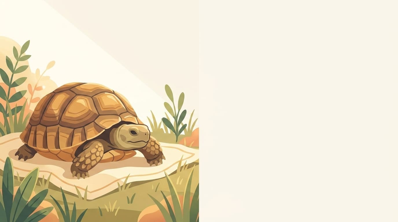 Symbolische Illustration: eine gesunde Landschildkröte ruht ruhig in sanftem Tageslicht. Keine fachliche Aussage.