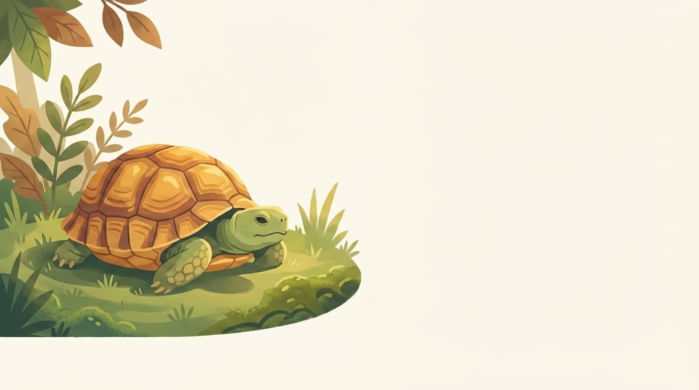 Symbolische Illustration: eine gesunde Landschildkröte ruht ruhig in sanftem Tageslicht. Keine fachliche Aussage.