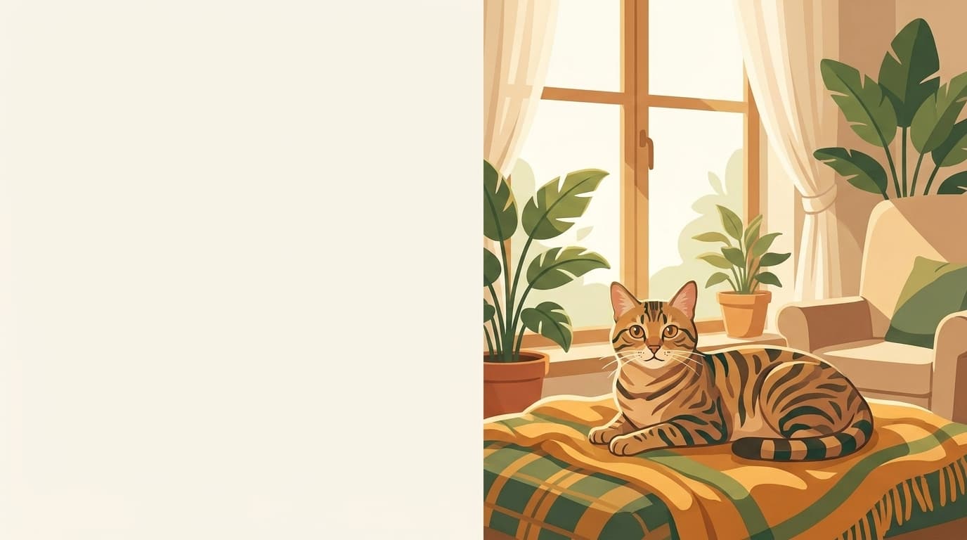 Symbolische Illustration: eine gesunde erwachsene Katze ruht entspannt an einem sonnigen Fenster. Keine fachliche Aussage.
